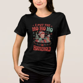 Camiseta Retro Ho Ho Ho Christmas Typography