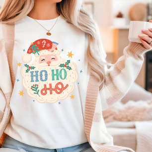 Camiseta Retro Ho Ho Papais noeis Festivos Natal