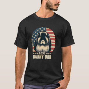 Camiseta Retro Holland Lop Best Bunny Pai Rabbit 4 de julho