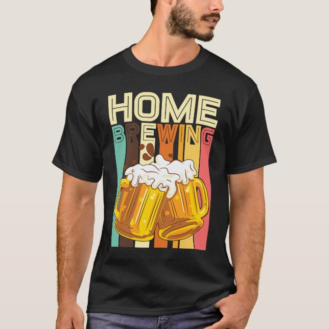 Camiseta Retro Home Brewing Craft Beer Microbrew Hops Beer (Frente)