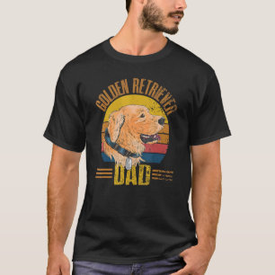 Camiseta Retro Homens Golden Retriever Cachorro Pai Dia dos