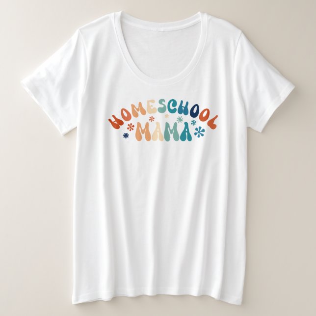 Camiseta Retro Homeschool Mãe (Frente do Design)