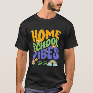 Camiseta Retro Homeschool Vibes Homeschooling Mom Teacher E