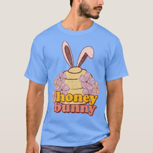 Camiseta Retro Honey Bunny Vintage Flowers Rabbit Ears Beeh