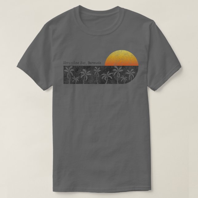 Camiseta Retro Horsferes Bay Bermuda Beach Sunset (Frente do Design)