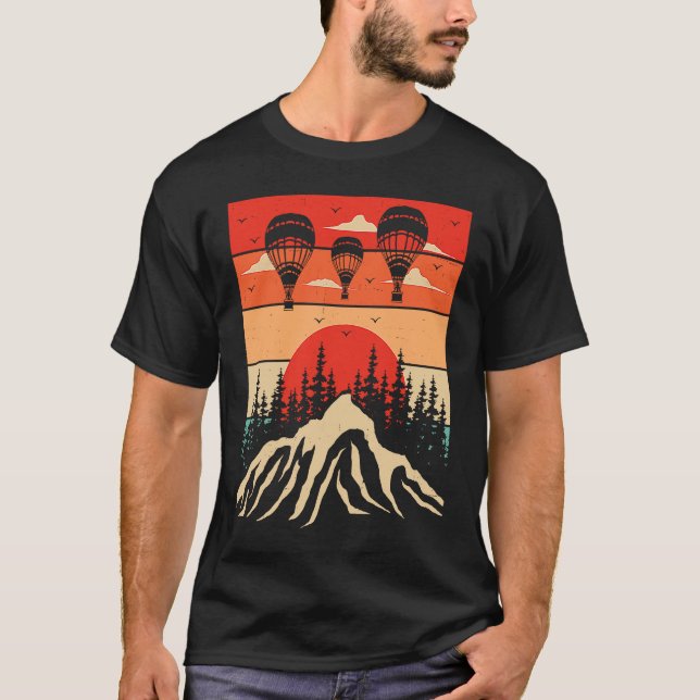 Camiseta Retro Hot Air Balloon Riding Balloons Expert Rider (Frente)