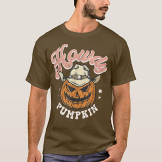 Camiseta Retro Howdy Pumpkin Fall Autumn Ghost Hall Ocident