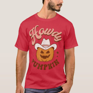Camiseta Retro Howdy Pumpkin Fall Autumn Western Halloween