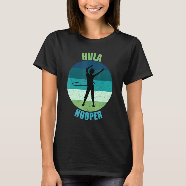 Camiseta Retro Hula Hooper Hip Swiveling Hooping Havaiano (Frente)