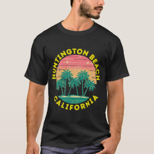 Camiseta Retro Huntington Beach Vacing Souvenir Palm Tree