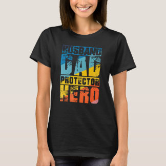 Camiseta Retro Husband Daddy Protector Hero Fathers day for