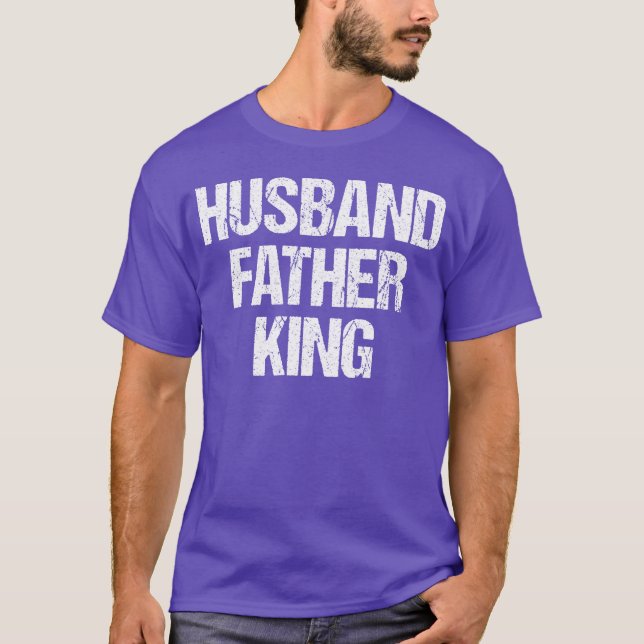 Camiseta Retro HUSBAND FATHER KING (Frente)
