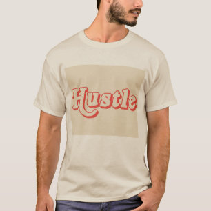 Camiseta Retro Hustle Camiseta com Tipografia Mo