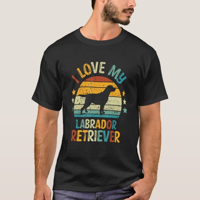 Camiseta Retro I Love My Labrador Retriever (Frente)