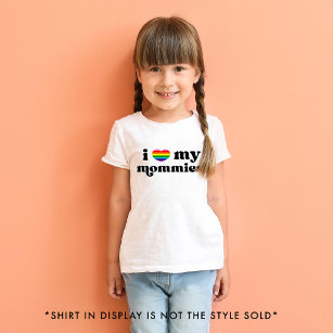 Camiseta Retro I Love My Mammies Queer Mães Rainbow
