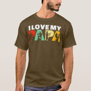 Camiseta Retro I Love My Papa Electronics Pai Dia de os pai