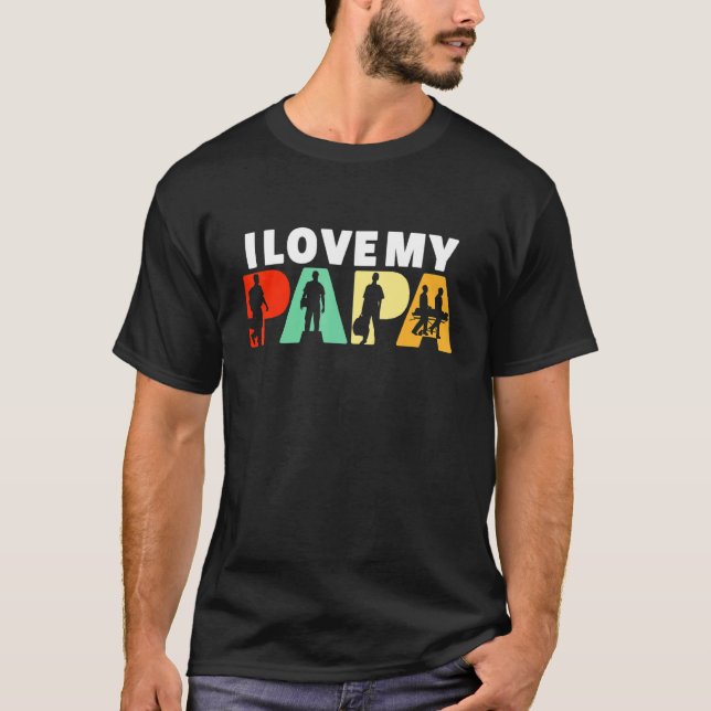 Camiseta Retro I Love My Papa Paramedic Pai Dia de os pais (Frente)