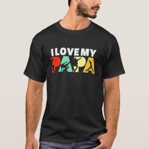 Camiseta Retro I Love My Papa Parkour Pai Dia de os pais