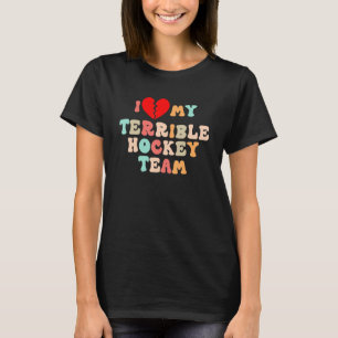 Camiseta Retro I Love My Terrível Hockey Team Hearak Break 