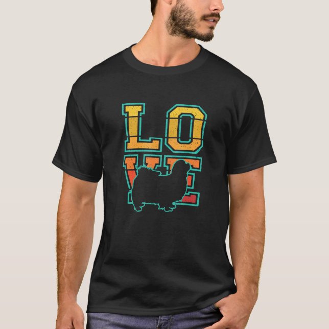 Camiseta Retro I Love My Tibetan Spaniel Dog Theme Design (Frente)