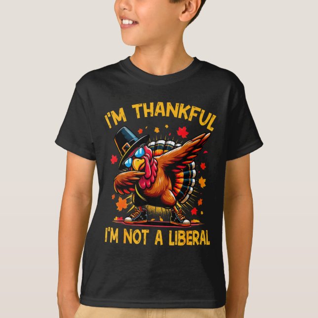 Camiseta Retro I’m Thankful I’m Not A Liberal Funny Thanksg (Frente)