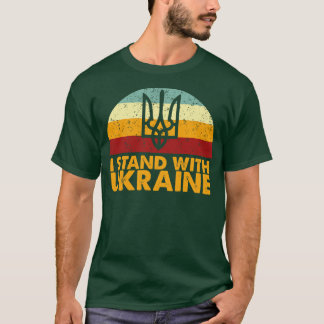 Camiseta Retro I Stand Com A Ucrânia