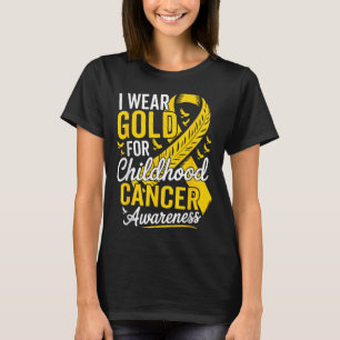 Camiseta Retro I Veste Dourado Para A Consciência Do Cancer