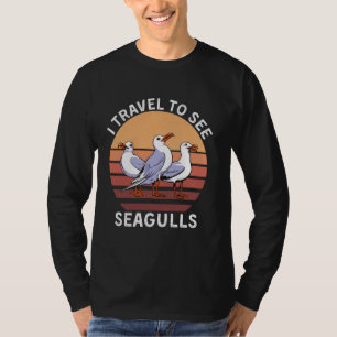 Camiseta Retro I Viagem Para Ver Gaivotas Vintage Seagulls