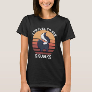 Camiseta Retro I Viagem Para Ver Skunks Vintage Skunks Anim