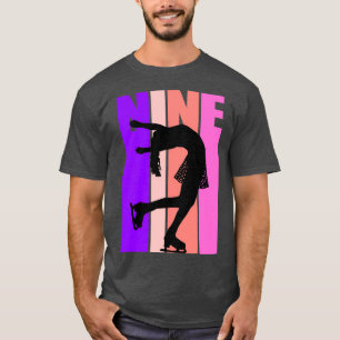 Camiseta Retro Ice Skating Girls 9th Birthday Figure Skater