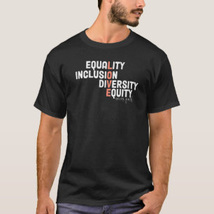 Camiseta Retro Igualdade Inclusão Diversidade Equidade Amor