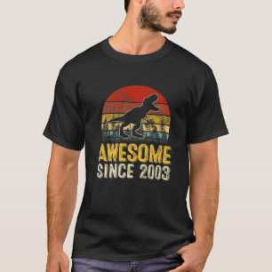 Camiseta Retro Incrível Desde 2003 Menino Dinossauro T Rex 