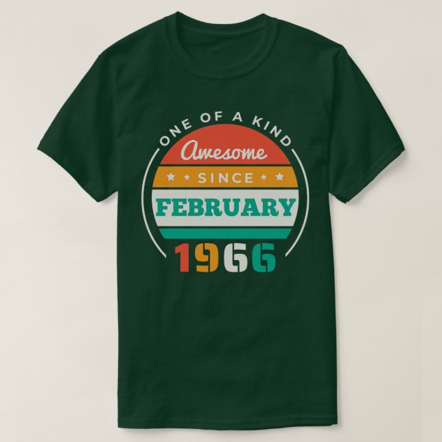 Camiseta Retro Incrível Desde Fevereiro De 1966, Aniversári (Frente do Design)