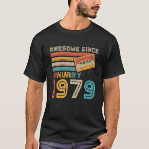 Camiseta Retro Incrível Desde Janeiro De 1979 43Rd Birthda