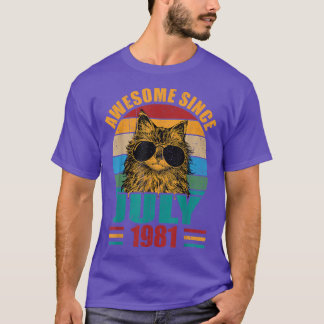 Camiseta Retro Incrível Desde Julho De 1981 41rua Aniversár
