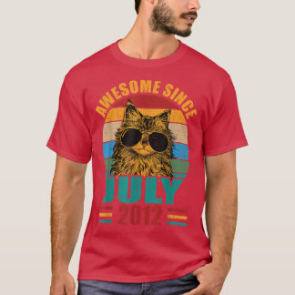 Camiseta Retro Incrível Desde julho de 2012 10º Aniversário
