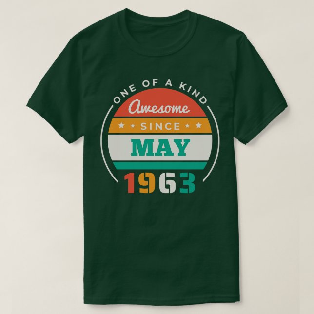 Camiseta Retro Incrível Desde Maio De 1963, Aniversário Vin (Frente do Design)