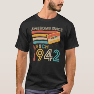 Camiseta Retro Incrível Desde o Aniversário de 80 de março 