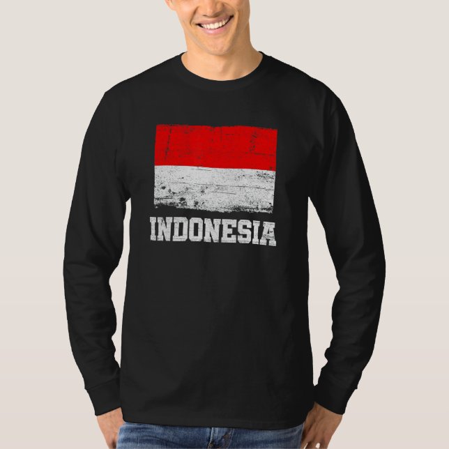 Camiseta Retro Indonesia Flag Vintage Indonesian Pride (Frente)