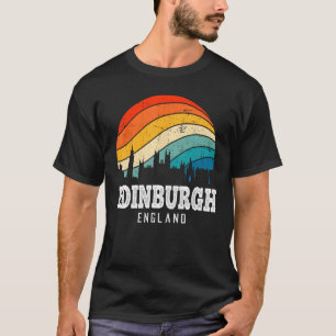 Camiseta Retro Inglaterra Skyline Vintage City Sunset Edinb