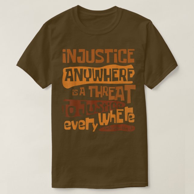 Camiseta Retro Injustiça Em Qualquer Lugar É Uma Ameaça Par (Frente do Design)