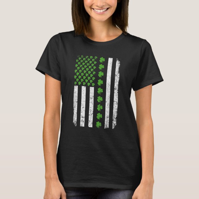 Camiseta Retro Irish American Flag Distante Flag Rua Patri (Frente)