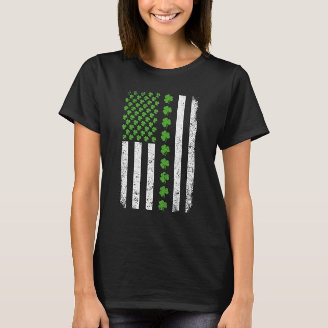 Camiseta Retro Irish American Flag Distressed Flag St Patri (Frente)