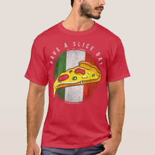 Camiseta Retro Itália Bandeira Itália Pizza Slice Funny Itá