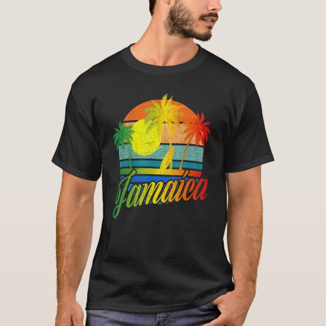 Camiseta Retro Jamaica Summer Beach Vacing For Men Women (Frente)