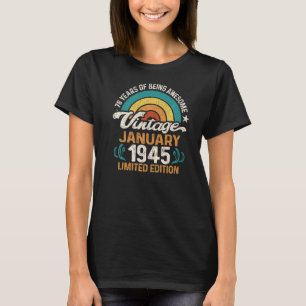 Camiseta Retro Janeiro 1945 78 Anos 78 Anos Aniversário
