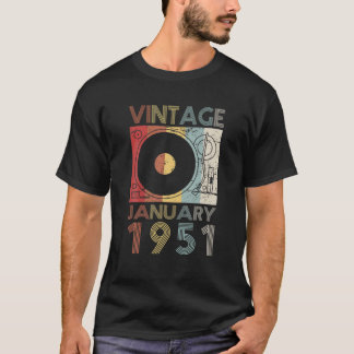 Camiseta Retro Janeiro 1951 T 71Rua Aniversário Presente 71