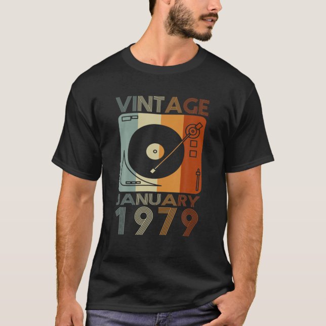 Camiseta Retro Janeiro 1979 T 43Rd Aniversário Presente 43  (Frente)