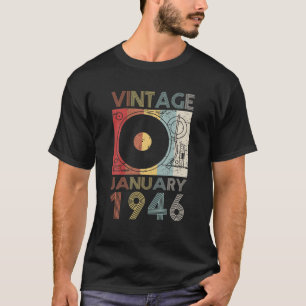 Camiseta Retro January 1946 T 76Th Birthday Gift 76 Years O