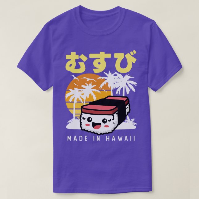 Camiseta Retro Japão 90 do Japão Spam havaiano Musubi 90 Ka (Frente do Design)